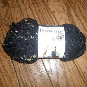 1 Skein Loops & Threads Impeccable Yarn - Color Charcoal Tweed - 190 yds.